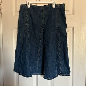 Jones New York Blue Midi A-Line Skirt